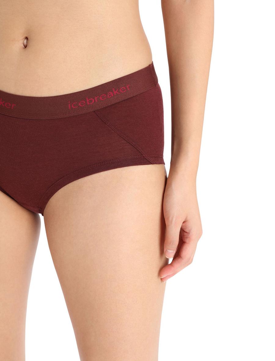 Sous Vêtement Icebreaker Merino Sprite Hot Pants Femme Rouge | FR 1706MQZA